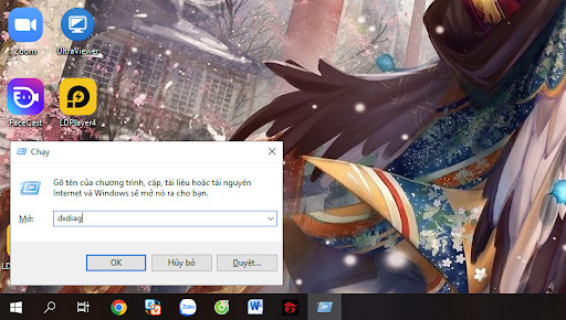 cách kiểm tra cấu hình máy tính trên hộp thoại Run