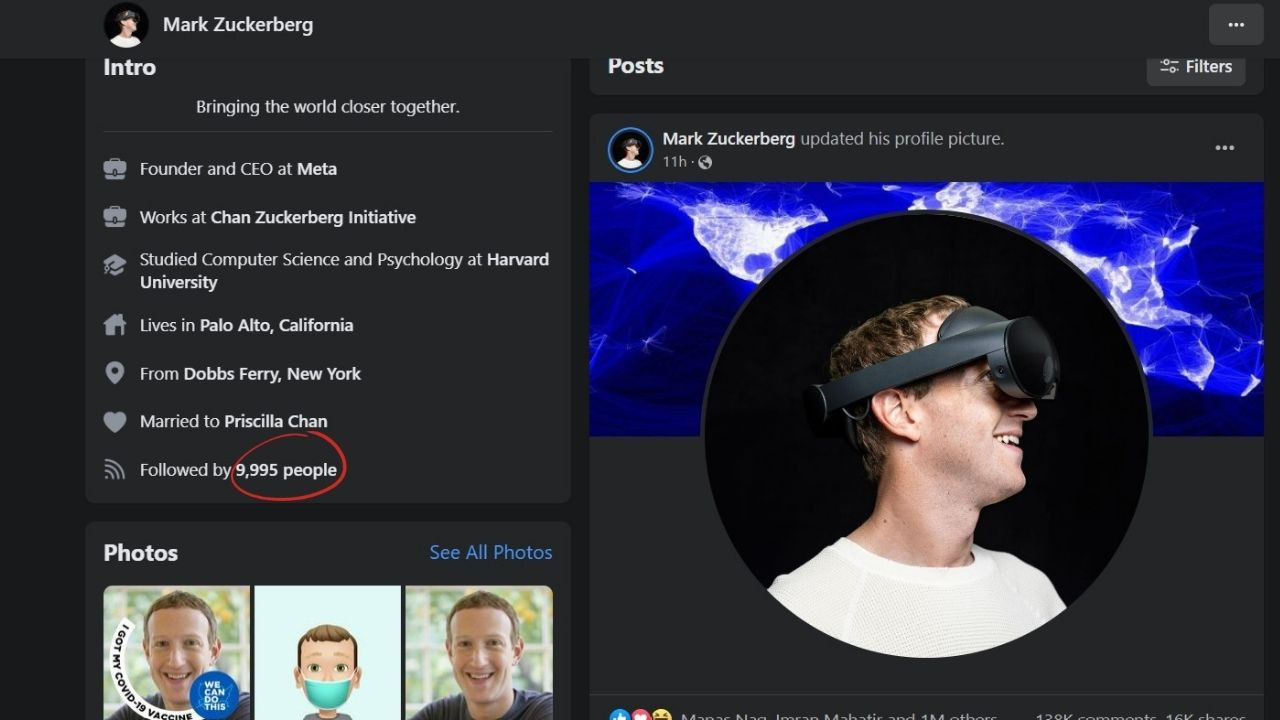 Mark Zuckerberg tụt fl