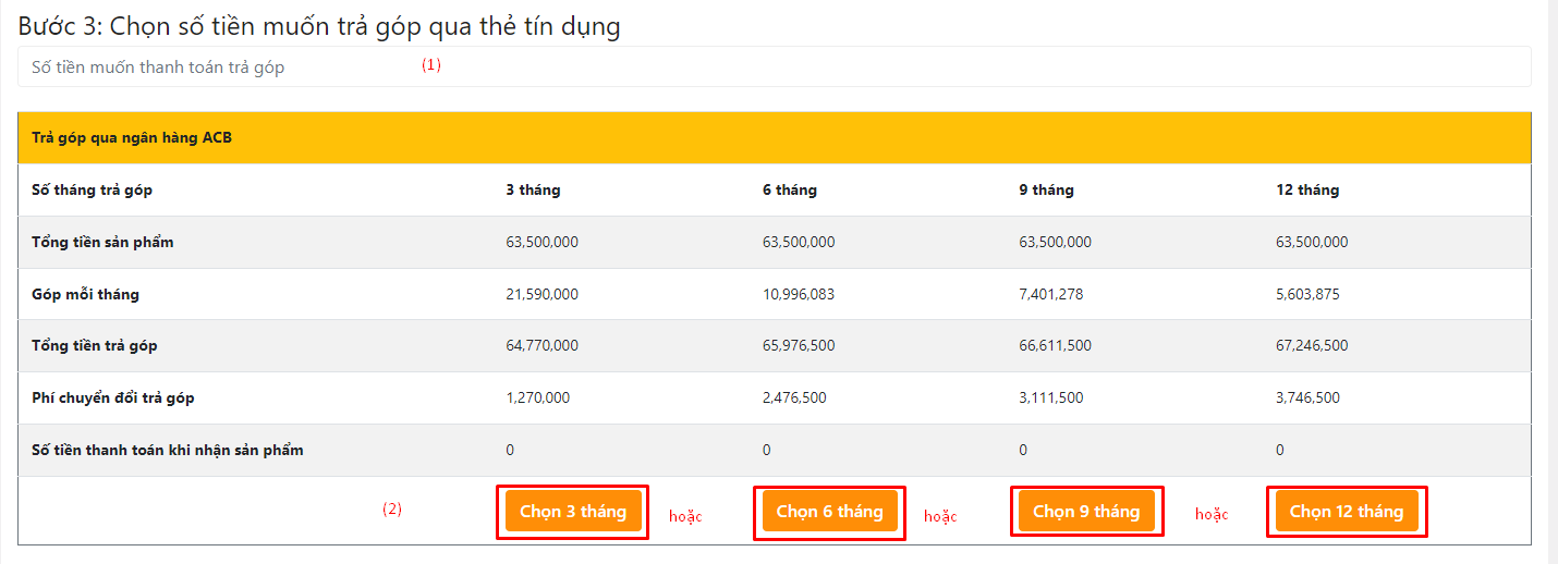 các bước thực hiện khi mua hàng trả góp tại Ben Computer